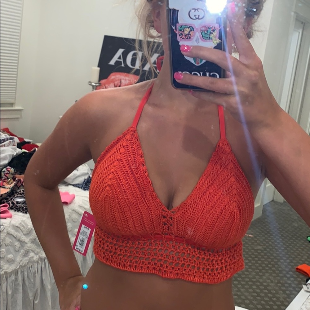 Orange bikini top